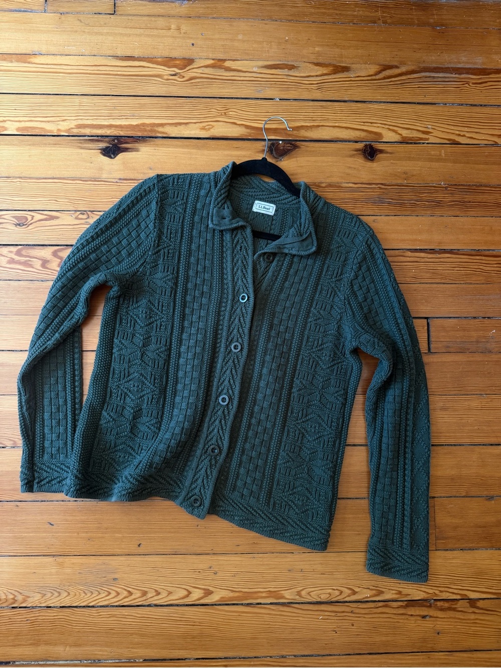 LL Bean Forest Green Cardigan